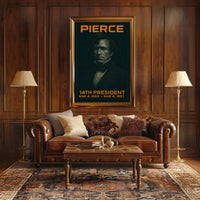 Franklin Pierce 14th President of the United States Techno Schematic Poster