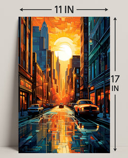 Urban Sunset Symphony Poster PosterGoat