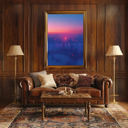 Vibrant Urban Skyline at Dusk Cityscape Poster PosterGoat