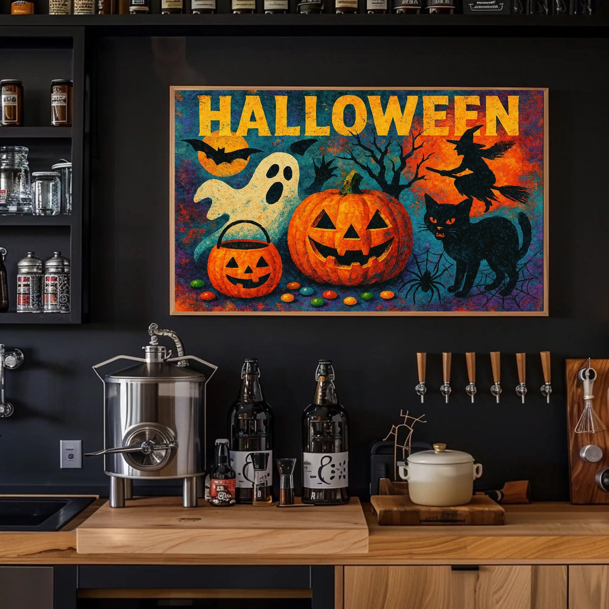 Halloween Spooktacular Gothic Digital Painting Nocturnal Scenery Decor Lover Wanderlust Poster