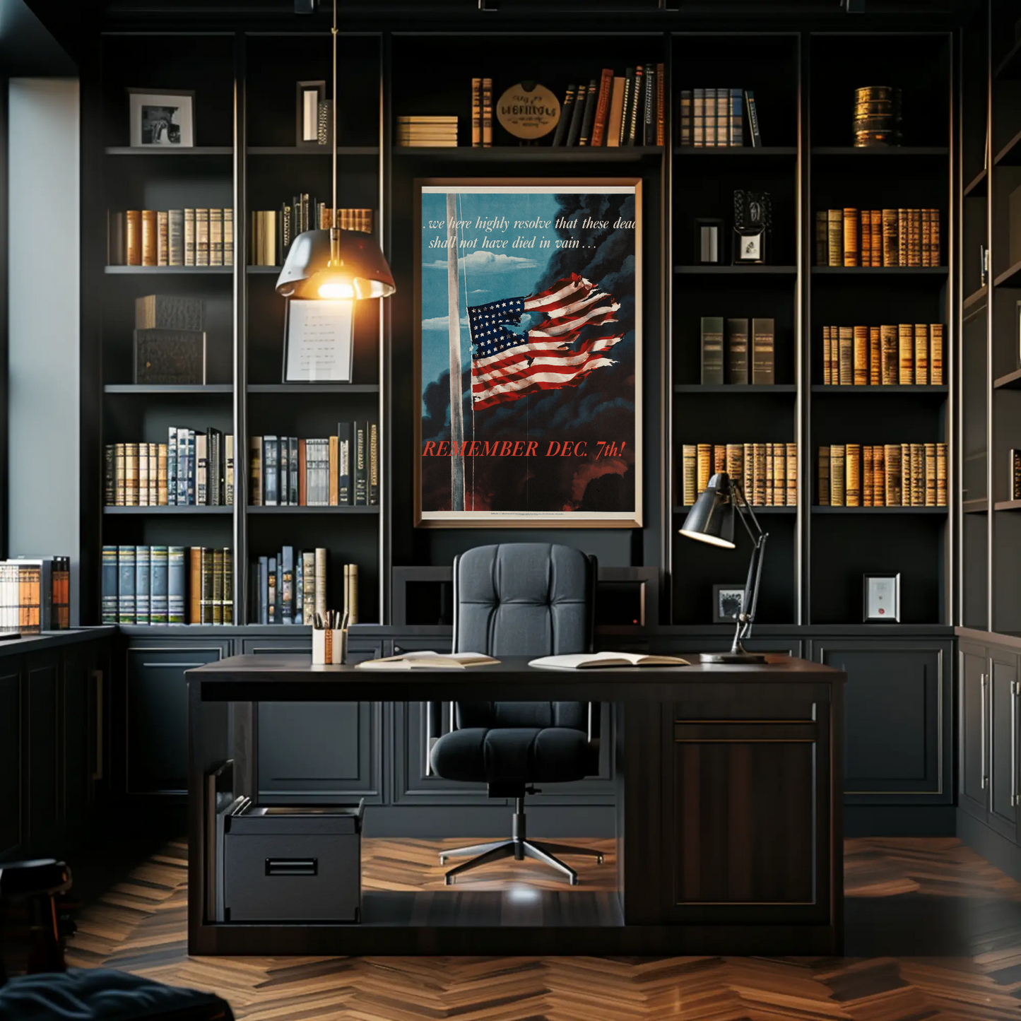 Remember December 7th Patriotic Flag Travel Poster