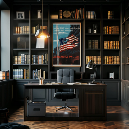 Remember December 7th Patriotic Flag Travel Poster
