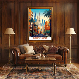 Barcelona Vibrant Cityscape Urban or Cityscape Poster