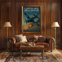 Curtiss SB2C Helldiver Vintage Warfare WWII Poster