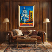 California Capitol And Tower Bridge Poster
