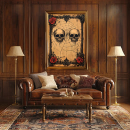 Gothic Skulls And Roses Poster