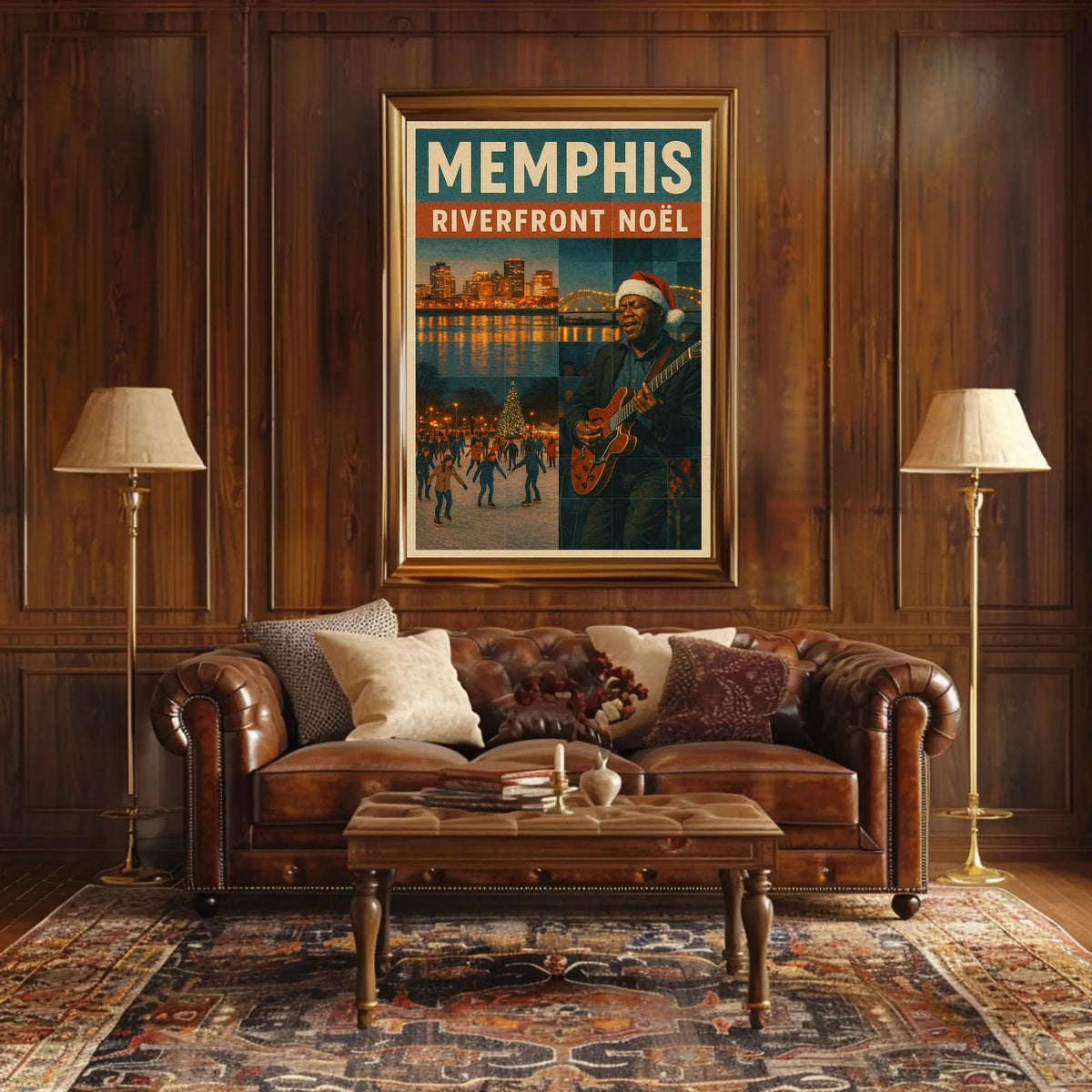 Memphis Riverfront Noël Poster