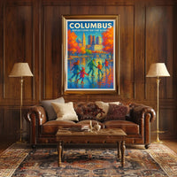 Columbus Reflections On The Scioto Poster