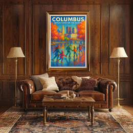 Columbus Reflections On The Scioto Poster