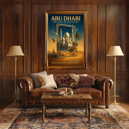 Abu Dhabi's Jewel Architectural Serenity Travel Poster