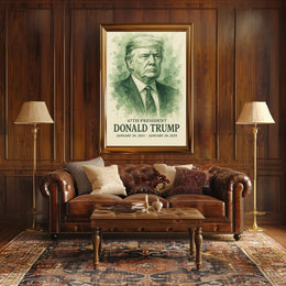 Trump Visionary Waves Watercolor Patriotic Poster