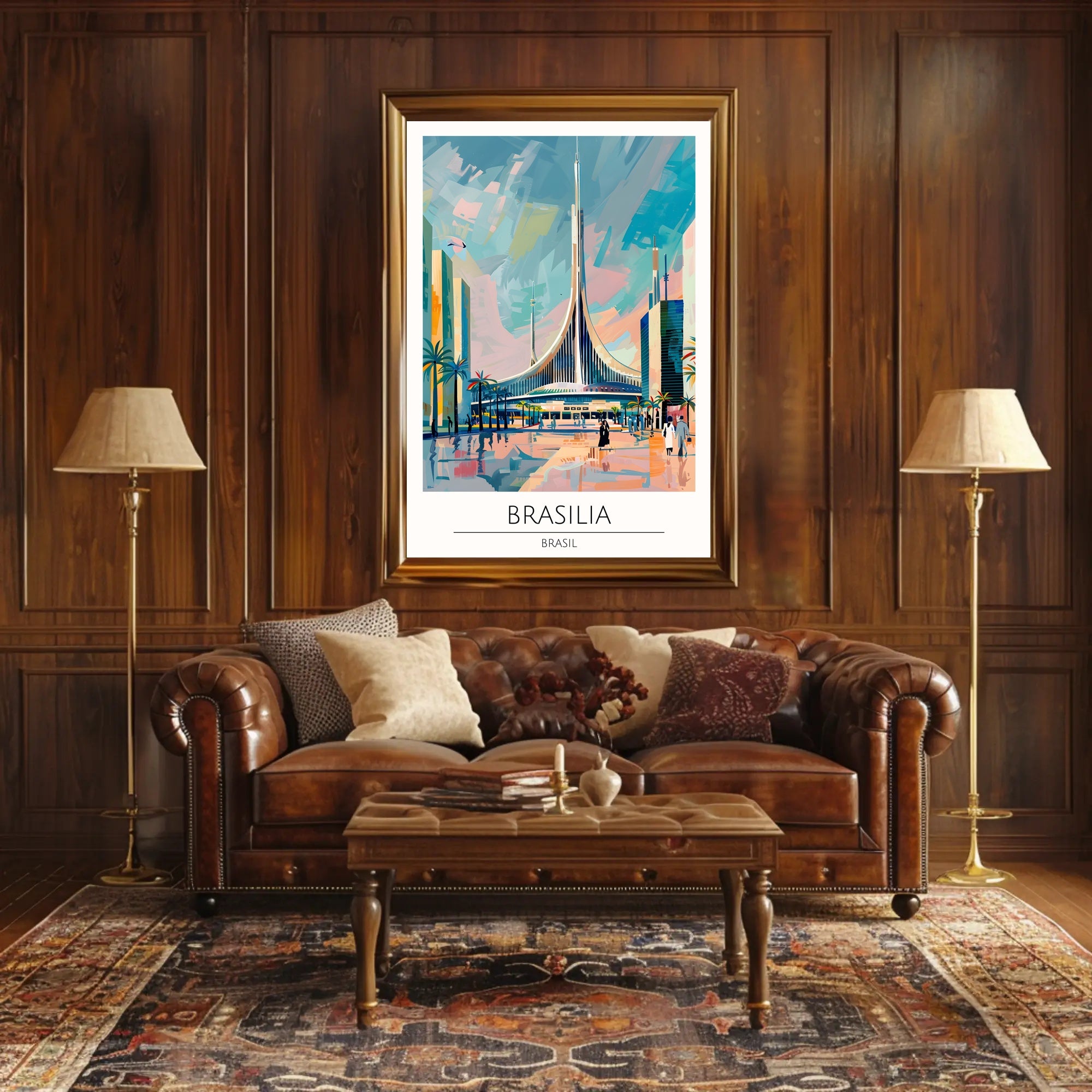 Brasília Illustrated Poster PosterGoat