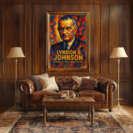 Lyndon B. Johnson 36th President of the United States Glitch Hop Art Poster