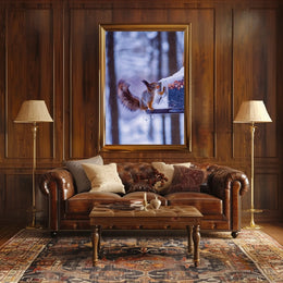 Winter Squirrel Feast Poster