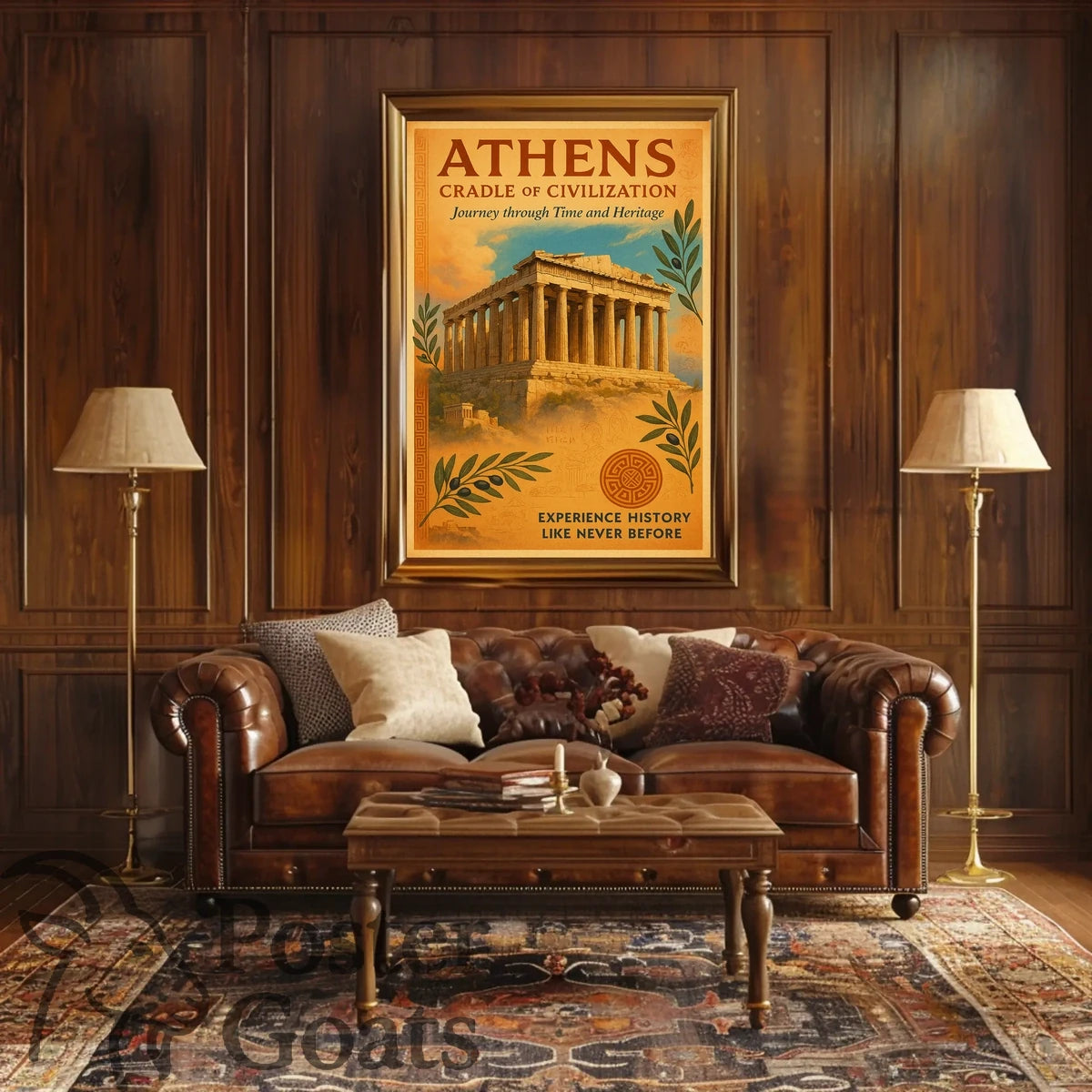 Athens Parthenon Vintage Travel Poster