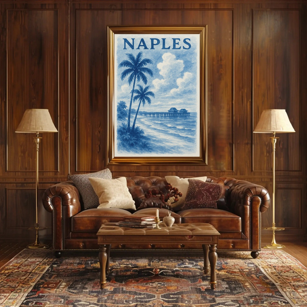 Naples Coastal Serenity Poster Wall Art 18x24 Inches