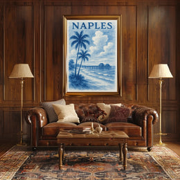 Naples Coastal Serenity Poster Wall Art 18x24 Inches