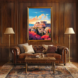 Acropolis Athens Scenic Art Print Cultural or Heritage Poster
