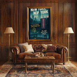 New York City Cultural Melting Pot Poster Modern Wall Art