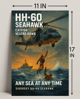 HH60 Seahawk  Any Sea at Any Time Poster PosterGoat