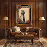 Elegant Skeletal Couple Victorian Gothic Artistic Poster