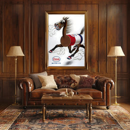 Esso Motor Oil Horse Travel Poster Art Print
