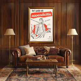 Appendicitis Health Warning Vintage Public Health Campaign Poster PosterGoat
