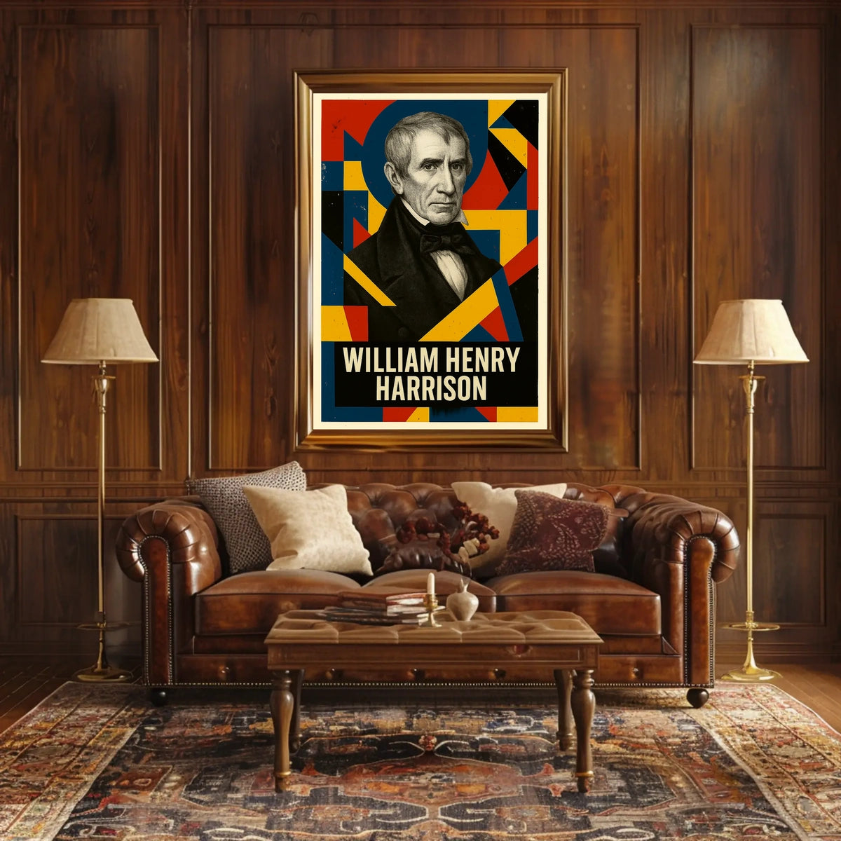 William Henry Harrison 9th President of the United States Abstract Pop Poster