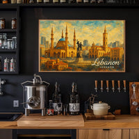 Lebanon Architectural Splendor Mediterranean Cityscape Heritage Photography Realism Art Nouveau Poster