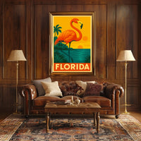 Florida Flamingo Poster