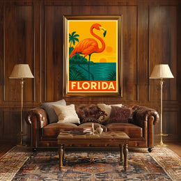 Florida Flamingo Poster