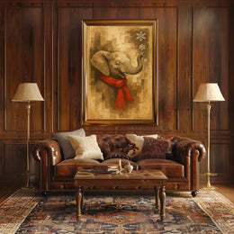 Festive Elephant in Winter Poster