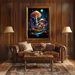 Mystical Luminescent Forest Fantasy Art Poster