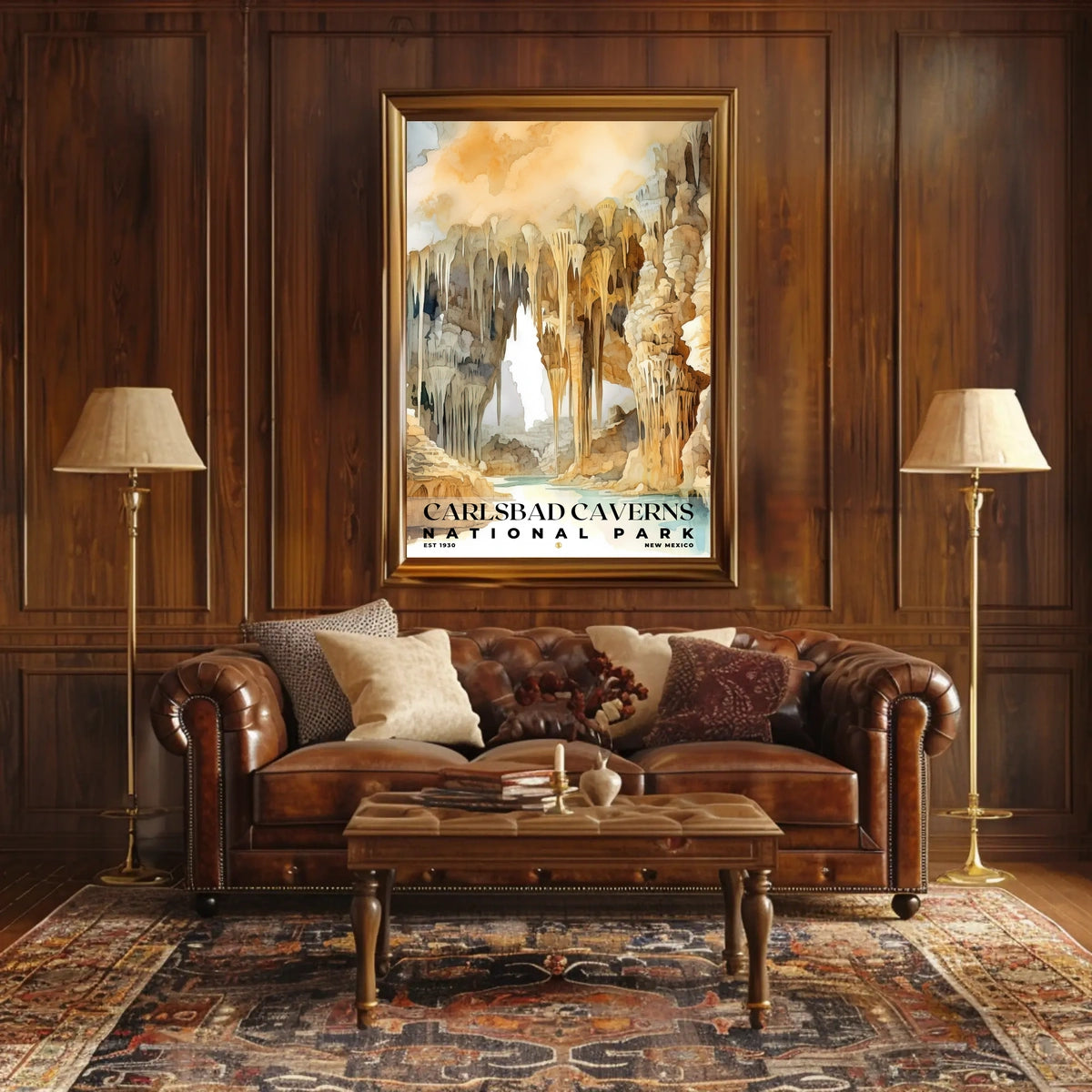 Carlsbad Caverns Watercolor Wall Art Poster