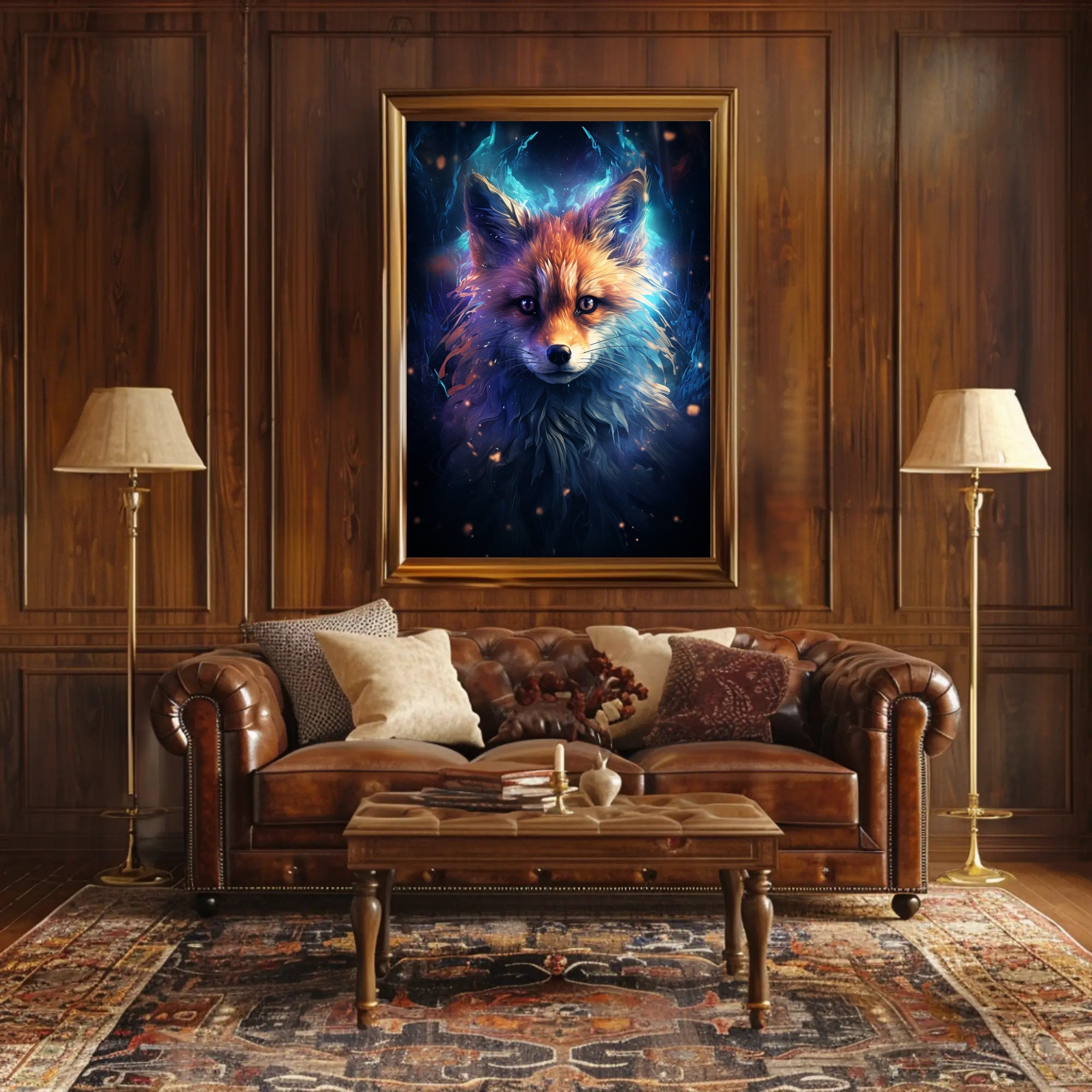 Mystical Fox Portrait Poster PosterGoat