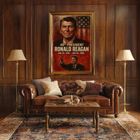 Ronald Reagan 40th President Retro 80s Poster