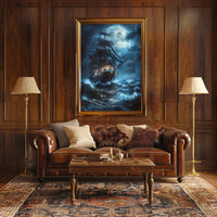 Stormy Night Nautical Adventure: Fantasy or Mythology Poster PosterGoat