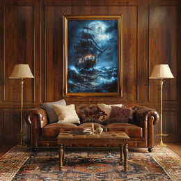 Stormy Night Nautical Adventure: Fantasy or Mythology Poster PosterGoat