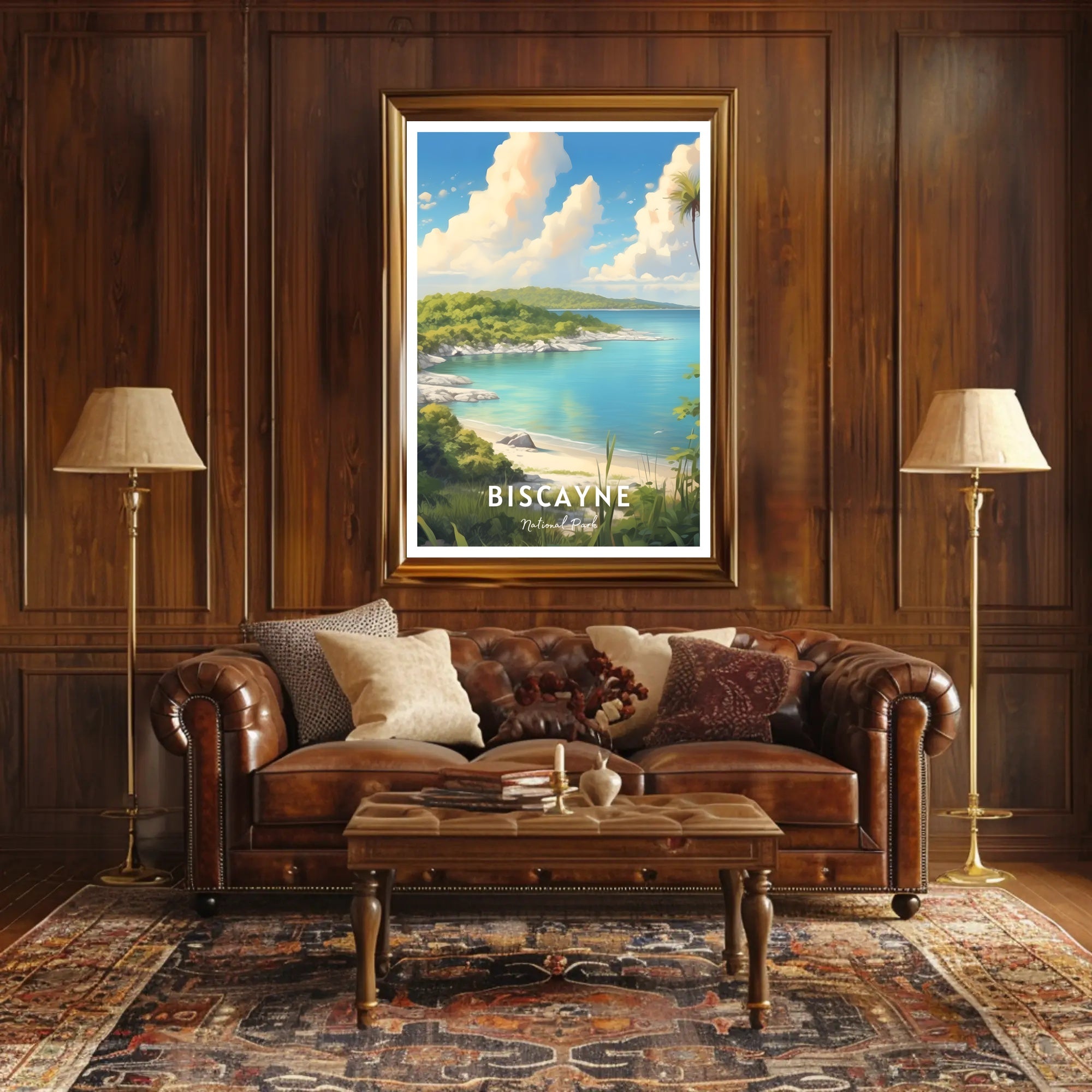 Biscayne National Park Travel Poster Vintage Print