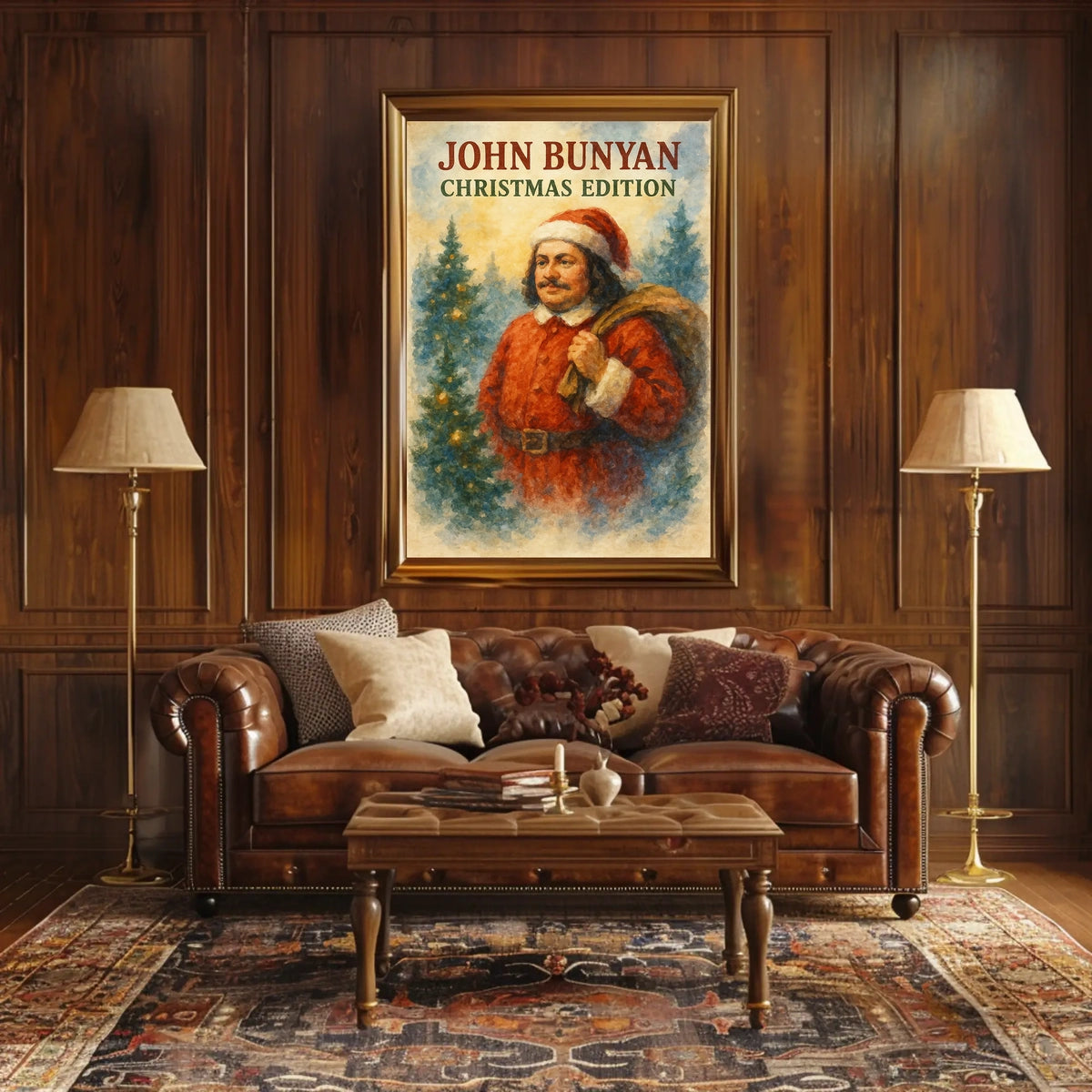 John Bunyan Christmas Red Coat Historical Poster