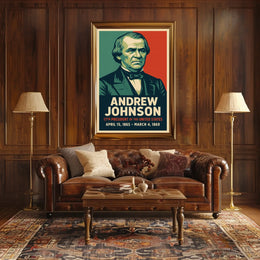 Andrew Johnson 17th President Collectors Lithograph Poster