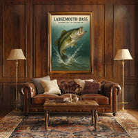 Largemouth Bass  Leaping Out of the Water Poster PosterGoat