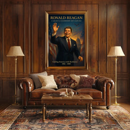 Ronald Reagan Vintage Patriotic Leadership Poster Art