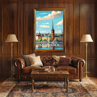 Stockholm Serenity: Picturesque Cityscape Urban or Cityscape Poster