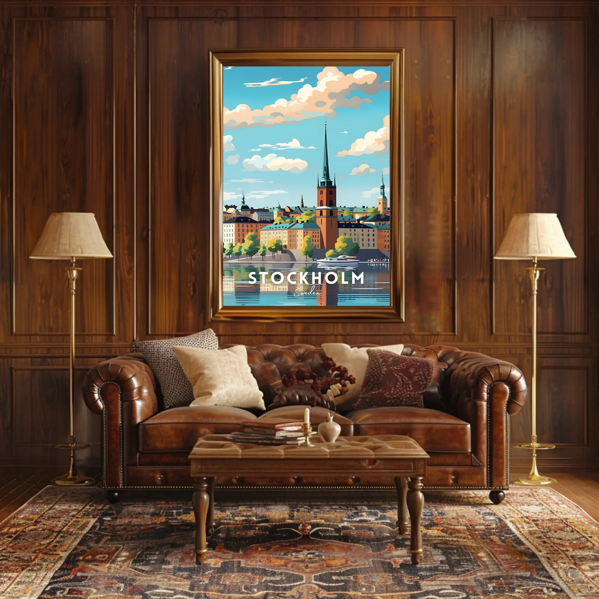 Stockholm Serenity: Picturesque Cityscape Urban or Cityscape Poster