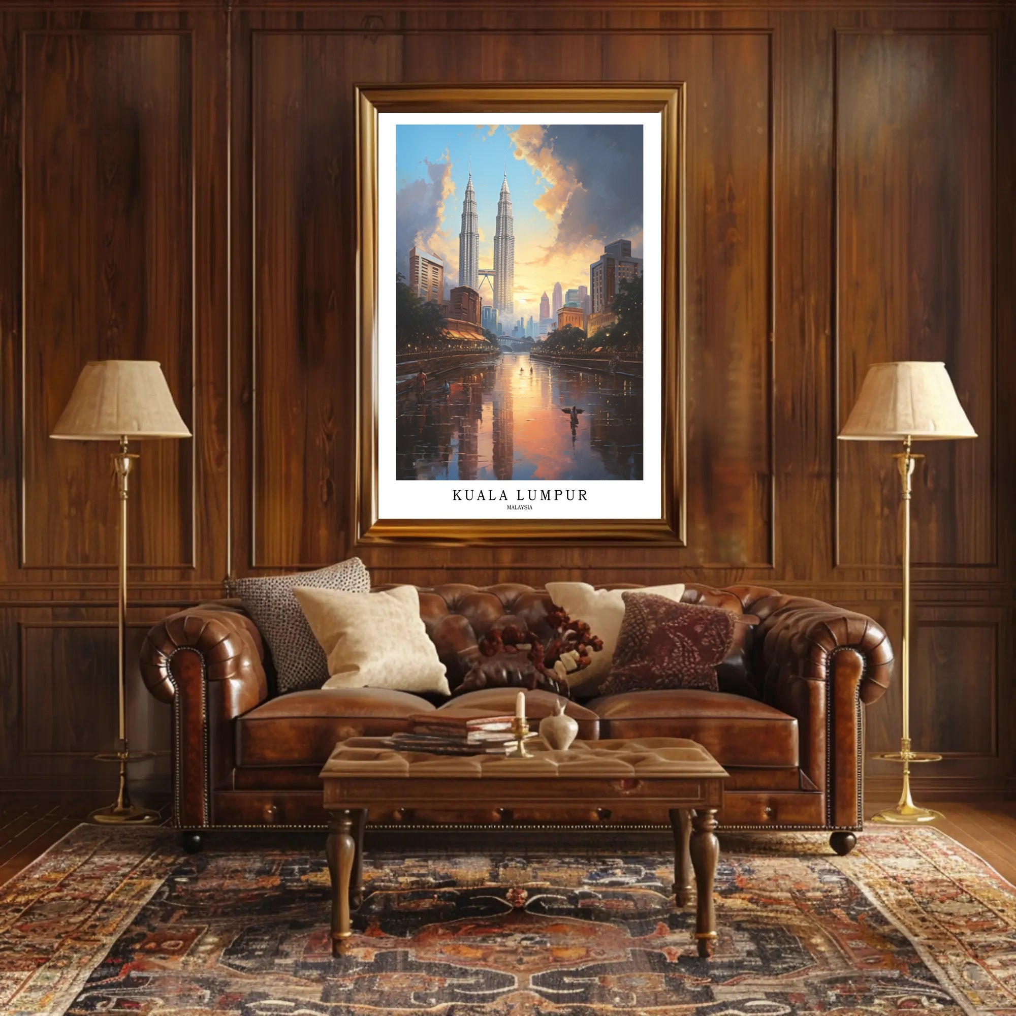 Kuala Lumpur Cityscape Art featuring Petronas Twin Towers Poster PosterGoat