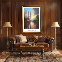 Kuala Lumpur Cityscape Art featuring Petronas Twin Towers Poster PosterGoat