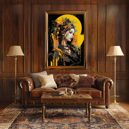 Futuristic Cyberpunk Woman Portrait Art Poster