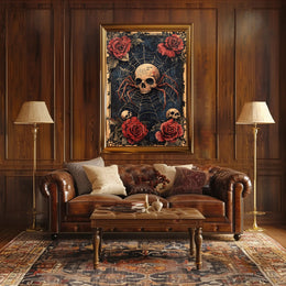 Web Of Roses And Skulls Poster