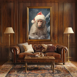 Festive Monkey In Winter Wonderland Poster